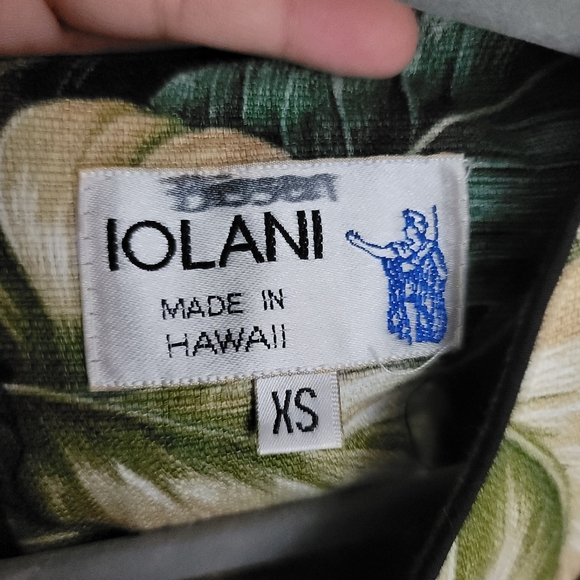VTG Iolani XS Black Floral Maxi Dress Hawaiian Tropical Sleeveless - Picture 3 of 9